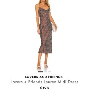 Lovers + Friends Lauren Midi Dress - Black and Pink